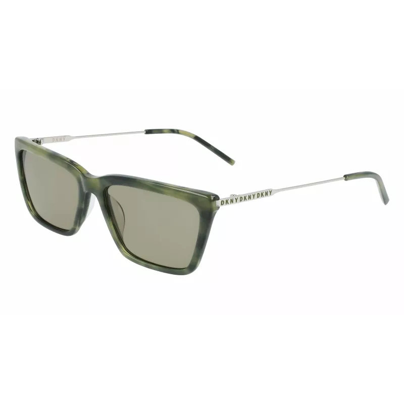 DKNY Sieviešu Saulesbrilles DK709S305 - Melns Acetāta Rāmis, Pelēkas Polikarbonāta Lēcas, 55mm Lēcu Platums