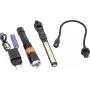 DMAX LED Flashlight Set ULG 103 - 3-Piece Aluminum Flashlights with Adjustable Zoom, Black/Silver