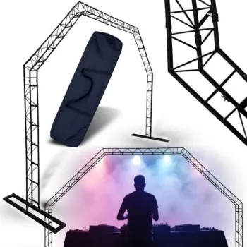 DNA PROFESSIONAL DNA DJ GATE Pārnēsājama apgaismojuma kopņu sistēma, tērauds, melna, 60 kg kravnesība, 1500-3000 mm augstums