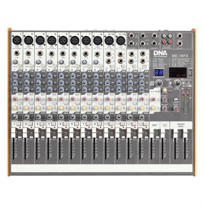 DNA PROFESSIONAL DNA ME-16FX Audio Mixer 16 kanāli USB Bluetooth