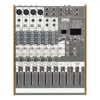 DNA PROFESSIONAL DNA ME-8FX Audio mikseris, 8 kanāli, USB, Bluetooth