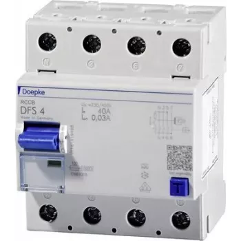 Doepke DFS 4 063-4/0,30-A Diferenciālās strāvas aizsardzības automāts A tipa 63A 300mA 4-poliem 09146901