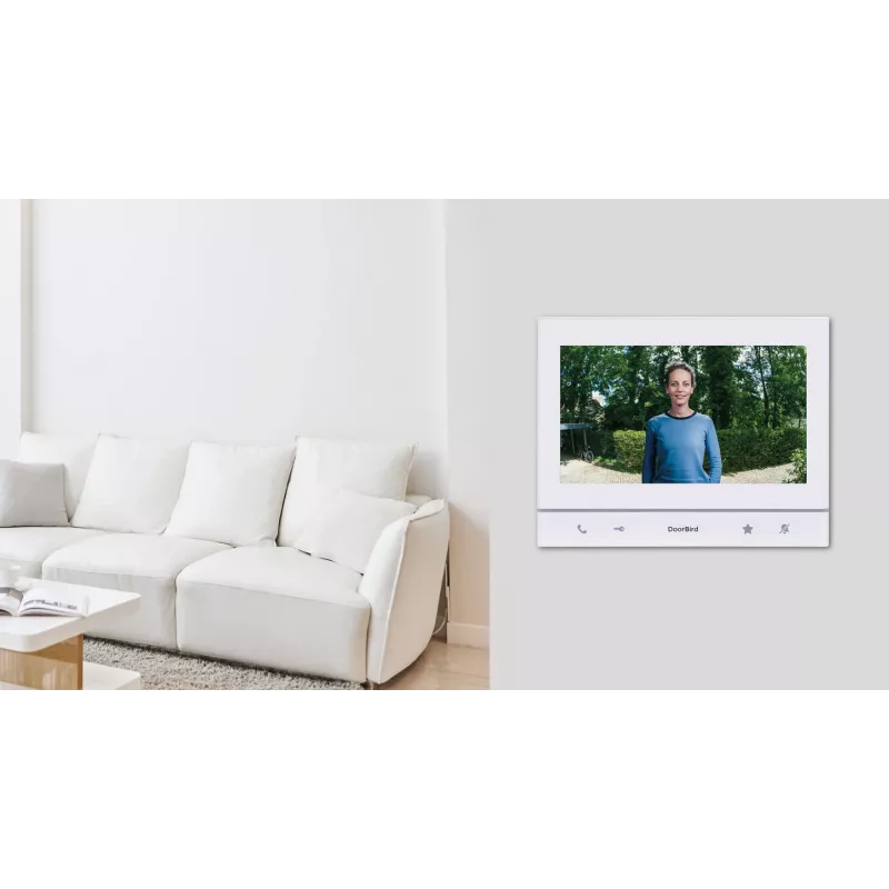 DoorBird A1103 IP Video Indoor Station Polar White Edition ar 7 inch IPS kapacitatīvu skārienekrānu, Fast Ethernet, PoE