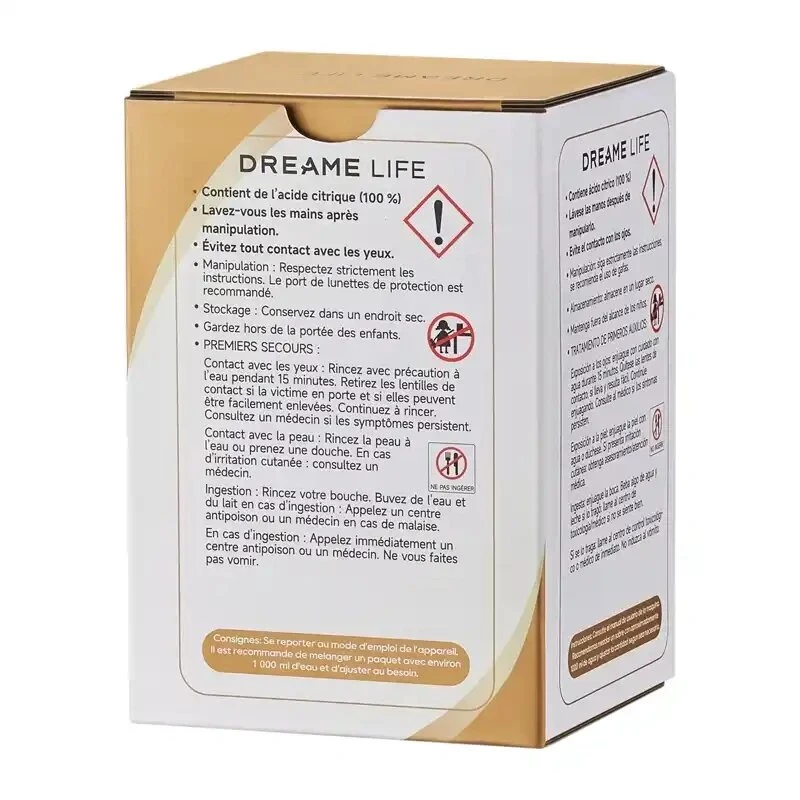Dreame HNFA atkaļķošanas šķīdums N20 tvaika tīrītājam – 12 x 20 g paciņas (citronskābe)