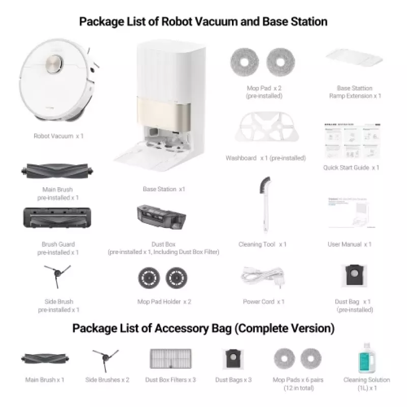 Dreame X40 Ultra Complete Robot Vacuum Cleaner, White