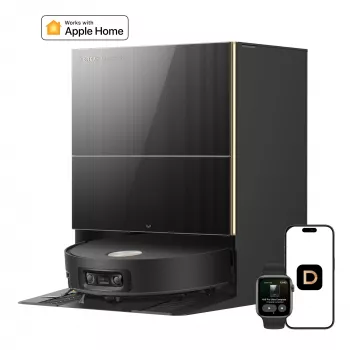 Dreame X60 Pro Ultra Complete robotpulkuļs ar bāzes staciju, 12000 Pa iesūkšanas jauda, 6400 mAh akumulators, melns