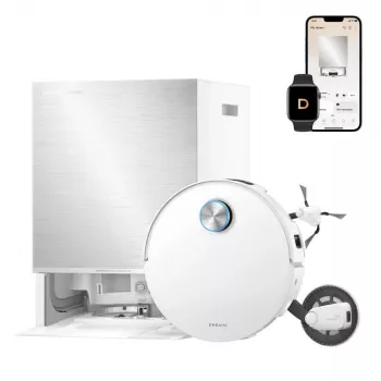 Dreame X60 Pro Ultra Complete White robotpūtējs ar uzlādes dokstaciju un piederumiem