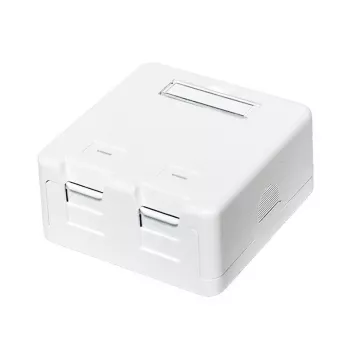 DS-IT Keystone virsmas montāžas kārba 2 portu tukšs korpuss balts (DS-KC-MB2)