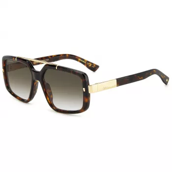 DSQUARED2 D2-0120-S-086 Vīriešu saulesbrilles, tumši Havana rāmis, pelēkas lēcas, 57 mm