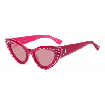DSQUARED2 Sieviešu saulesbrilles D20092NSMU1 - Kvadrātveida acetāta rāmis, UV400 aizsardzība, 51 mm lēcas