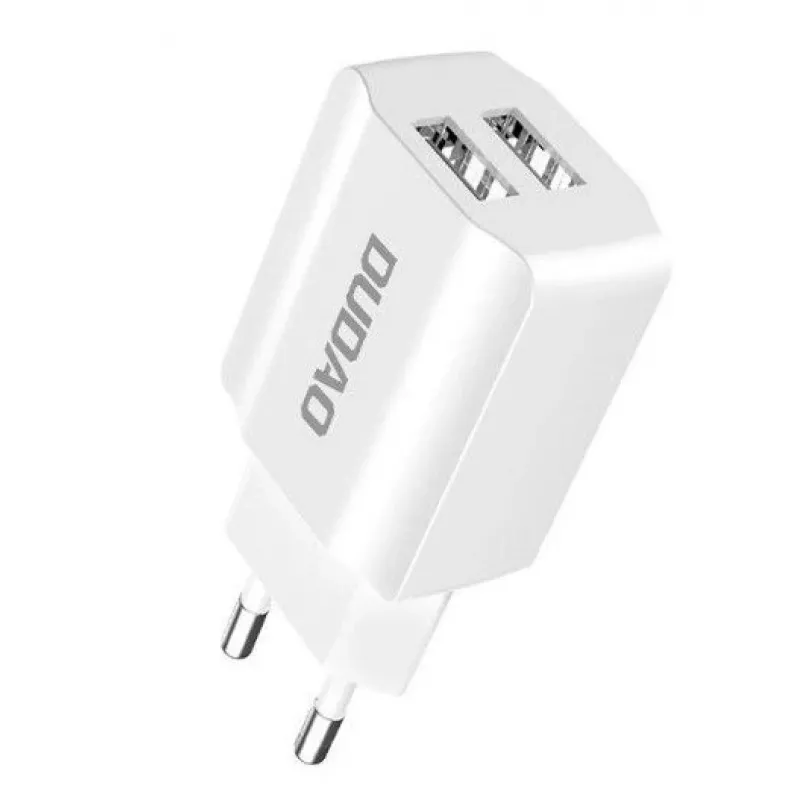 Dudao EU sienas lādētājs 2x USB 5V / 2,4A Balts