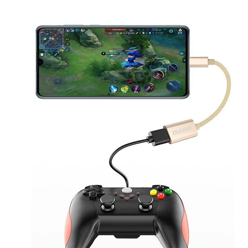 Dudao L15T OTG USB 2.0 uz USB Type-C adaptera kabelis, pelēks, 15 cm