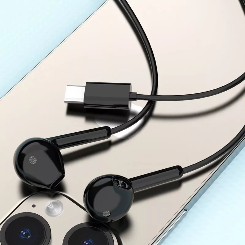 DUDAO X3C In-Ear vadu USB-C austiņas 1.2m - Melna