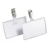 DURABLE CLICK FOLD vārda nozīmīte ar klipsi, 90x54 mm ieliktnis, caurspīdīga, 25 gab. iepakojumā 821619