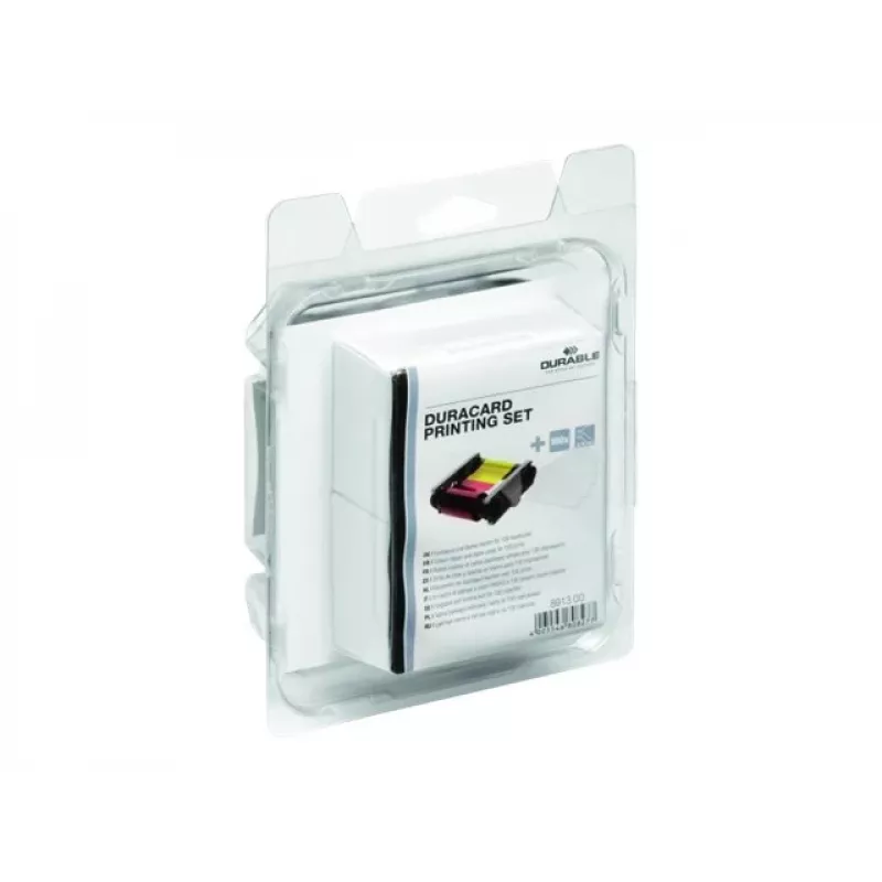 DURABLE DURACARD ID 300 printera piederumu komplekts ar melnu monohromu lenti un tīrīšanas karti 891300