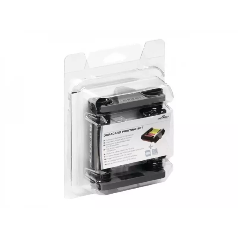 DURABLE DURACARD ID 300 printera piederumu komplekts ar melnu monohromu lenti un tīrīšanas karti 891300