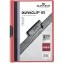 DURABLE DURACLIP 60 A4 dokumentu mape ar klipsi, melna, ar caurspīdīgu priekšējo vāku, 60 lapu ietilpība, neslīdošs atsperes klipsis, 25 gab. iepakojums 220903