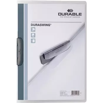 DURABLE DURASWING 30 A4 caurspīdīga dokumentu mape ar klipsi (5 gab. iepakojumā) 229037