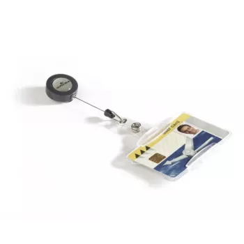 DURABLE ID karšu turētājs ar izvelkamu auklu 1 kartei, 10 gab. iepakojums 801119