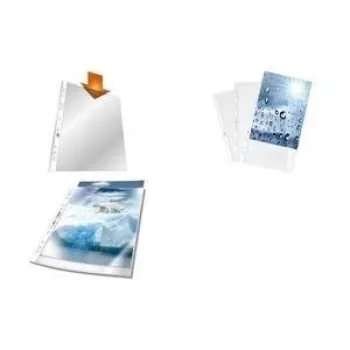 DURABLE PREMIUM A4 perforētās kabatas, 100 mikroni, kristāldzidras, daudzperforētas, 100 gab. iepakojums 268319