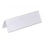 DURABLE VISIFIX® galda nosaukuma plāksnīte telts stila 61/122x210 mm, caurspīdīgs PVC, 25 gab. iepakojumā (805219)