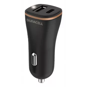 Duracell Power ceļojumu lādētājs 12V USB-A + USB-C 18W PD auto lādētājs DR6026A