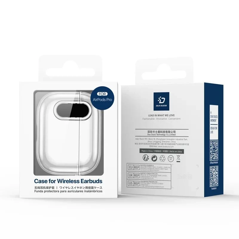 Dux Ducis Apple AirPods 4 PECL Series PC+TPU Cover ar Āķi Melns Caurspīdīgs