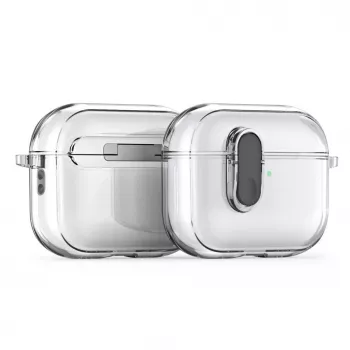Dux Ducis Apple AirPods Pro 3 PECL Series PC+TPU vāciņš ar āķi Melns Caurspīdīgs