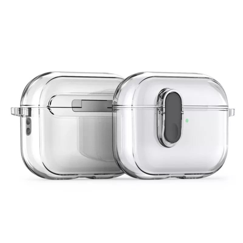 Dux Ducis Apple AirPods Pro 3 PECL Series PC+TPU vāciņš ar āķi Melns Caurspīdīgs