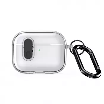 Dux Ducis Apple AirPods Pro 3 PECL Series PC+TPU vāciņš ar āķi Melns Caurspīdīgs