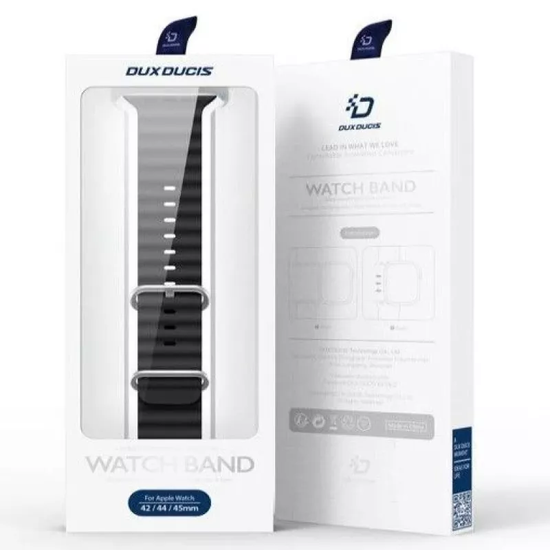 Dux Ducis Apple Silikona siksniņa Apple Watch 42/44/45/46/49mm Melna