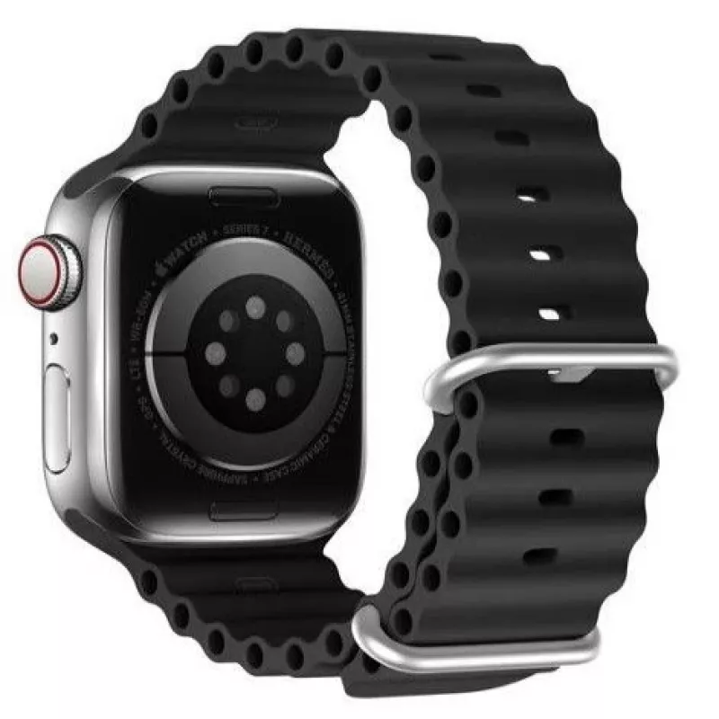 Dux Ducis Apple Silikona siksniņa Apple Watch 42/44/45/46/49mm Melna