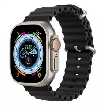 Dux Ducis Apple Silikona siksniņa Apple Watch 42/44/45/46/49mm Melna