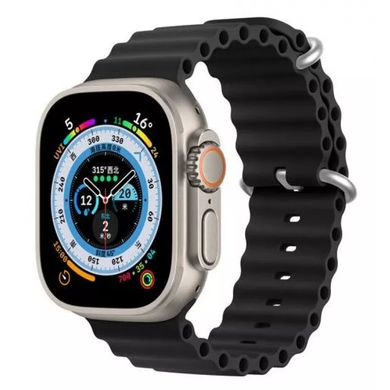Dux Ducis Apple Silikona siksniņa Apple Watch 42/44/45/46/49mm Melna