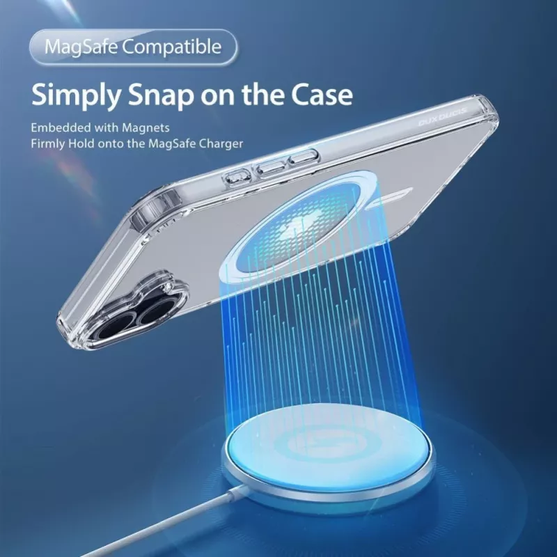 DUX DUCIS Clin Mag Case iPhone 16, caurspīdīgs, saderīgs ar MagSafe