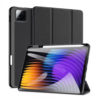 Dux Ducis Domo Series Tri-fold Stand PU Leather Tablet Cover for Xiaomi Redmi Pad 7/7 Pro, Black