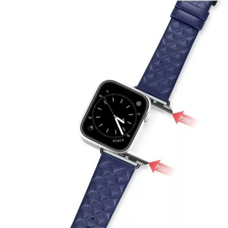 Dux Ducis Īstas ādas pulksteņa siksniņa Apple Watch 38/40/41mm - Zila