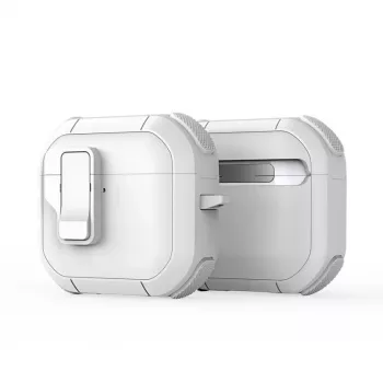 Dux Ducis PECP Series PC+TPU vāciņš ar āķi AirPods 4, balts