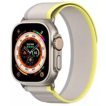 Dux Ducis Sporta Velcro siksniņa Apple Watch 9 / 8 / 7 / 6 / SE / 5 / 4 / 3 / 2 / 1 (38, 40, 41 mm) Dzeltena