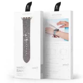Dux Ducis siksniņa Apple Watch 7/6/5/4/3/2/SE (41/40/38mm), aproce, sudraba