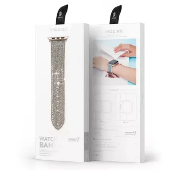 DUX DUCIS Nerūsējošā tērauda ķēdes aproce Apple Watch siksniņai 7/6/5/4/3/2/SE (41/40/38mm) Sudraba