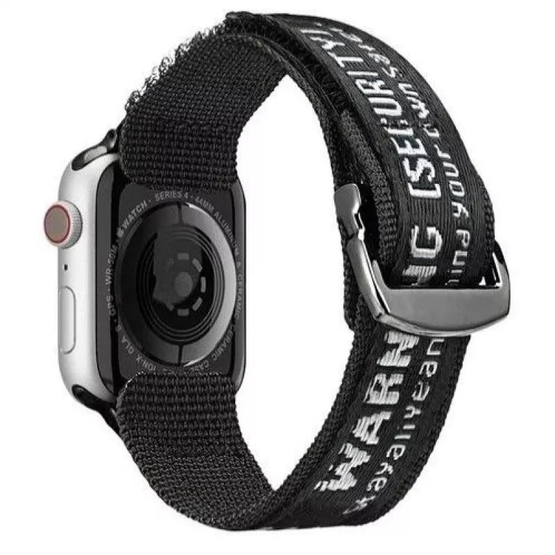 Dux Ducis Strap (Outdoor Version) Apple Watch Ultra, SE, Series 8, 7, 6, 5, 4, 3, 2, 1 (49, 45, 44, 42 mm) Nylon siksniņa Melns Sudrabs