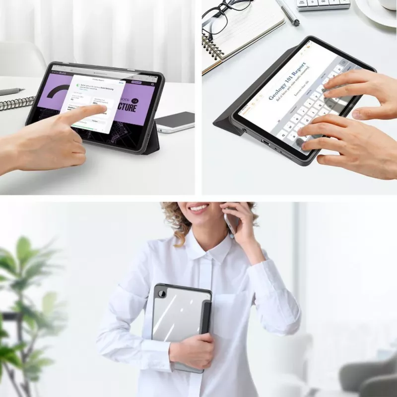 Dux Ducis Toby Folio Case ar Flip Statīvu Samsung Galaxy Tab A9 8.7 inch - Melns