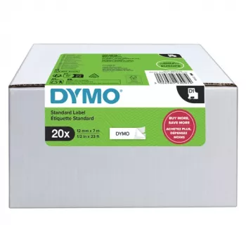 DYMO D1 etiķešu lente 9mm x 7m melna uz balta (10 gab.)