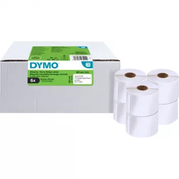 DYMO LabelWriter sūtījumu un vārda nozīmīšu etiķetes, 54 x 101 mm, baltas, pastāvīga līme, 220 etiķetes rullī