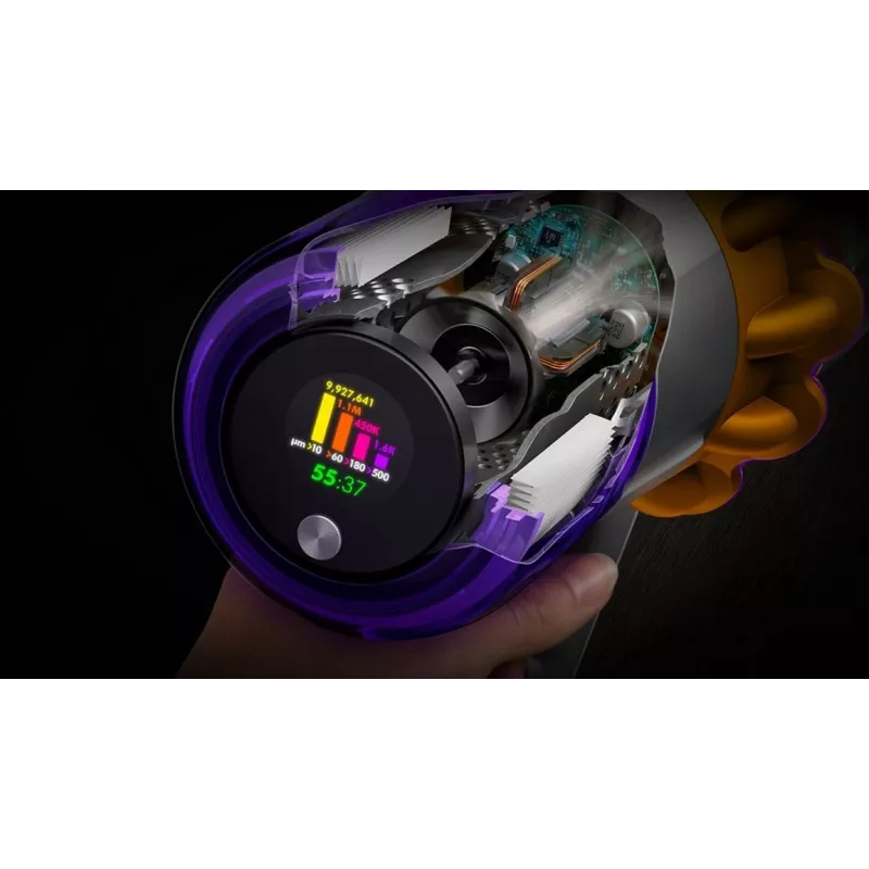 Dyson V15s Detect Submarine 2-in-1 stieņa putekļsūcējs, sausā un mitrā tīrīšana, bez maisa, 0.77 L, niķelis/dzeltens