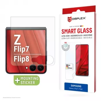 E.V.I. DISPLEX Smart Glass Samsung Galaxy Z Flip7/Z Flip8 – 9H rūdīta stikla ekrāna aizsargs (caurspīdīgs, 0,33 mm)