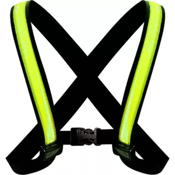 EasyPix StreetGlow L/XL LED Drošības Veste Pieaugušajiem - Uzlādējama, 3 Režīmi, Melna
