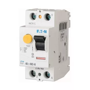 EATON PXF-40/2/003-A Noplūdes strāvas aizsardzības slēdzis (RCCB), 2 polu, 40 A, 30 mA, A tips, 230/400 V AC