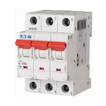 EATON PXL-C10/3 Miniatūrais automātiskais slēdzis, 10A, 3 polu, C raksturlīkne, 400V, 10kA (236422)